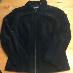 Suede zip up jacket